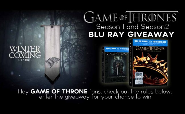 “GAME of THRONES” Seasons 1 & 2 Blu Ray Giveaway